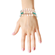 Load image into Gallery viewer, Follow Your Heart Aqua Beaded Bracelets
