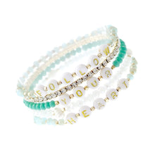 Load image into Gallery viewer, Follow Your Heart Aqua Beaded Bracelets
