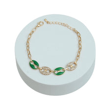 Load image into Gallery viewer, Green Gold Mariner Chain Bracelet
