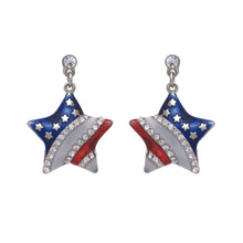 Load image into Gallery viewer, American Flag Star Metal Earrings
