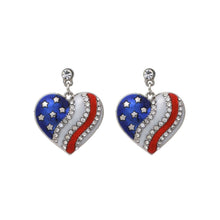 Load image into Gallery viewer, American Flag Heart Metal Earrings
