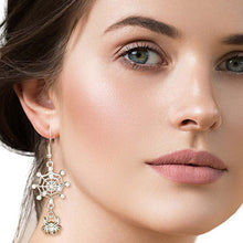 Load image into Gallery viewer, Silver Spider and Web Earrings
