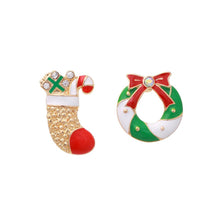 Load image into Gallery viewer, Stocking Wreath Mismatched Studs
