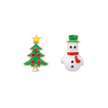 Load image into Gallery viewer, Tree Snowman Mistmatched Studs
