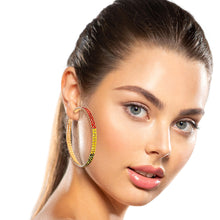 Load image into Gallery viewer, Rainbow 50mm Memory Wire Hoops
