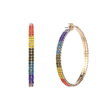 Load image into Gallery viewer, Rainbow 50mm Memory Wire Hoops
