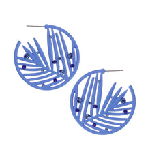Load image into Gallery viewer, Blue Rubber Coated Leaf Hoops
