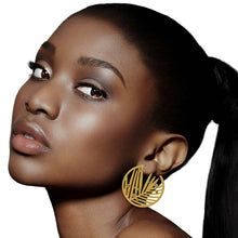 Load image into Gallery viewer, Ivory Rubber Coated Leaf Hoops
