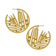 Load image into Gallery viewer, Ivory Rubber Coated Leaf Hoops
