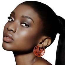 Load image into Gallery viewer, Burnt Orange Rubber Coated Leaf Hoops
