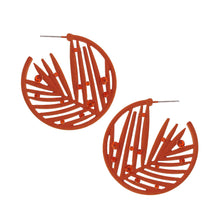 Load image into Gallery viewer, Burnt Orange Rubber Coated Leaf Hoops
