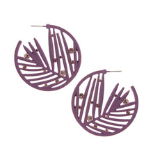 Load image into Gallery viewer, Purple Rubber Coated Leaf Hoops
