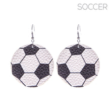 Load image into Gallery viewer, Soccer Vegan Leather Earrings
