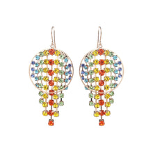 Load image into Gallery viewer, Rainbow Fringe Circle Earrings
