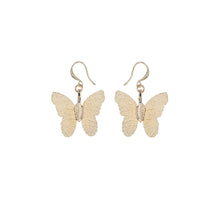 Cargar imagen en el visor de la galería, Gold Dipped Real Leaf Butterfly Earrings
