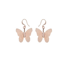 Load image into Gallery viewer, Rose Gold Dipped Real Leaf Butterfly Earrings
