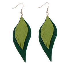 Load image into Gallery viewer, Genuine Leather Green Earrings
