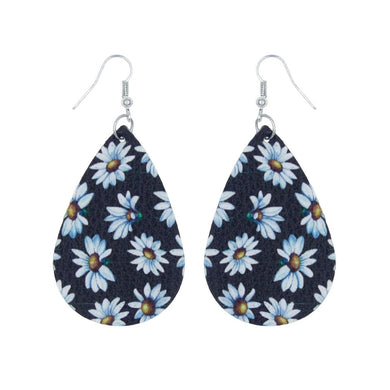 Daisy Printed Teardrop Earrings