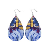Various Flower Printed Teardrop Earrings