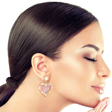 Load image into Gallery viewer, Pearl and Pink Resin Heart Earrings
