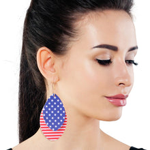 Load image into Gallery viewer, American Flag Teardrop Layer Earrings
