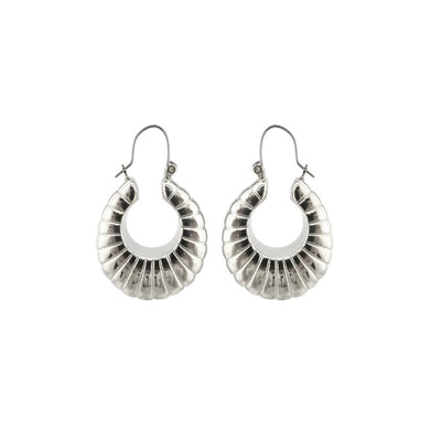 Silver Metal Croissant Hoops