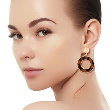 Load image into Gallery viewer, Brown Leopard Fur Ring Earrings
