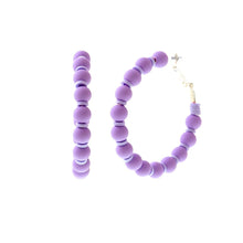 Load image into Gallery viewer, Lavender Rubber Bead Hoops

