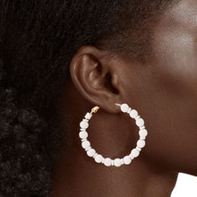 Load image into Gallery viewer, White Rubber Bead Hoops

