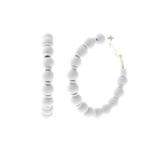 Load image into Gallery viewer, White Rubber Bead Hoops
