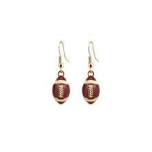 Cargar imagen en el visor de la galería, Brown Football Dangle Earrings
