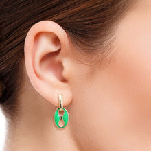 Load image into Gallery viewer, Green Gold Mariner Earrings
