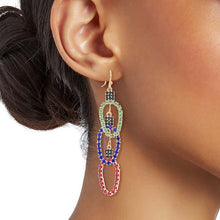 Load image into Gallery viewer, Multi Triple Xmas Light Earrings
