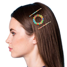 Load image into Gallery viewer, 3 Pcs Multi Gold Double Circle Hair Pin Set
