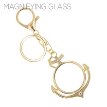 Load image into Gallery viewer, Gold Anchor Magnifying Glass Keychain
