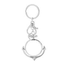 Load image into Gallery viewer, Silver Anchor Magnifying Glass Keychain
