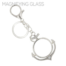 Load image into Gallery viewer, Silver Anchor Magnifying Glass Keychain

