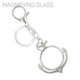 Silver Anchor Magnifying Glass Keychain