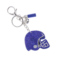 Cargar imagen en el visor de la galería, Blue Football Helmet Keychain Bag Charm
