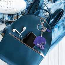 Cargar imagen en el visor de la galería, Blue Football Helmet Keychain Bag Charm
