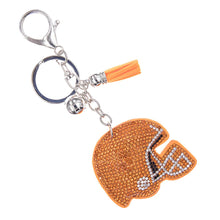 Load image into Gallery viewer, Orange Football Helmet Keychain Bag Charm
