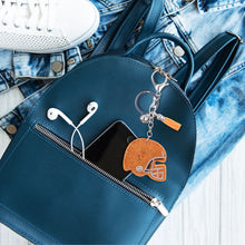 Load image into Gallery viewer, Orange Football Helmet Keychain Bag Charm
