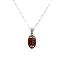 Load image into Gallery viewer, Brown Rhinestone Football Necklace
