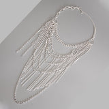 Silver Vintage Fringe Chain Necklace