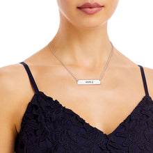 Load image into Gallery viewer, Silver Ribbon HOPE Plate Necklace

