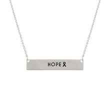 Load image into Gallery viewer, Silver Ribbon HOPE Plate Necklace
