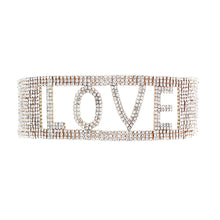 Load image into Gallery viewer, Gold LOVE 18 Row Rhinestone Choker
