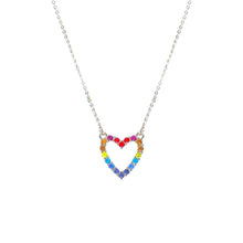 Load image into Gallery viewer, Rainbow Heart Gold Chain Necklace
