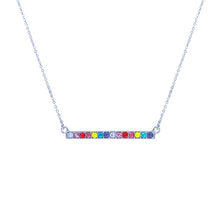 Load image into Gallery viewer, Rainbow Bar Silver Chain Necklace
