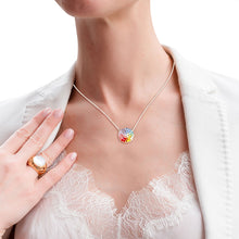 Load image into Gallery viewer, Rainbow Circle Silver Chain Necklace
